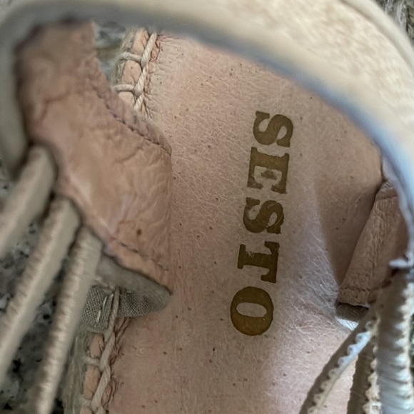 Sesto Natural Espadrille Beige Round Toe Flats 9 - Picture 2 of 3